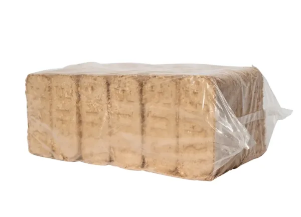 Pack de briquettes rectangulaires sous film — briquettes de bois hêtre, pack de 10 kg